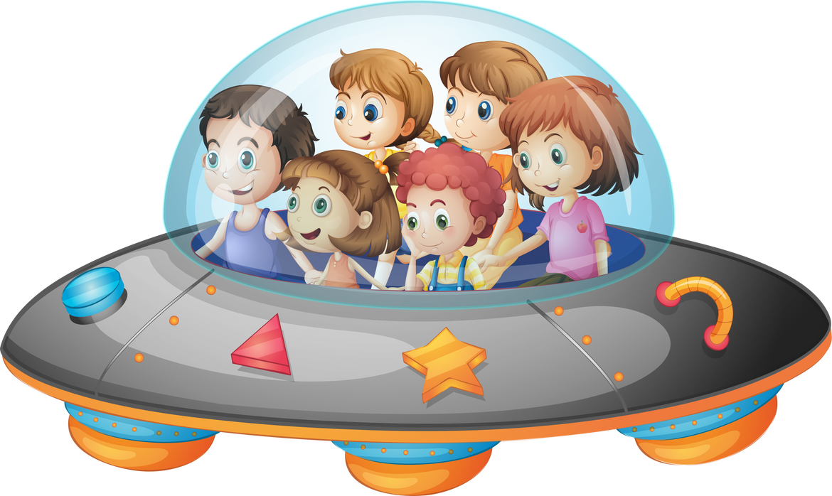 Children in Flying Spaceship